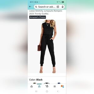 Black Jogger Jumpsuit with Elastic Waistband